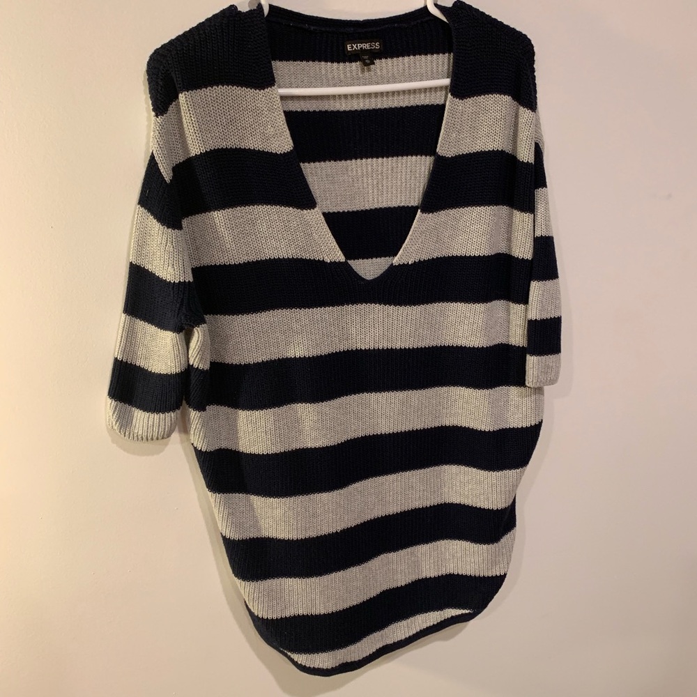 Striped V-Neck Sweater by Express
